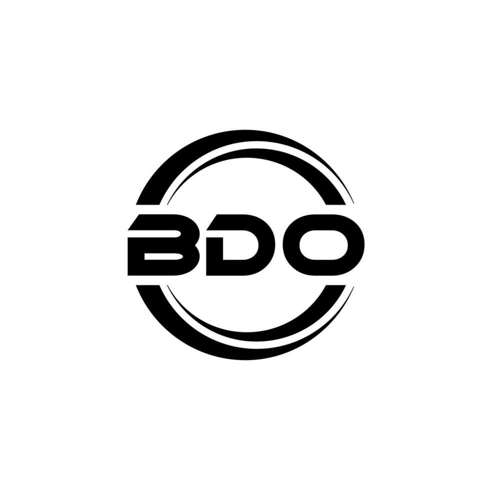 bdo brev logotyp design i illustration. vektor logotyp, kalligrafi mönster för logotyp, affisch, inbjudan, etc.