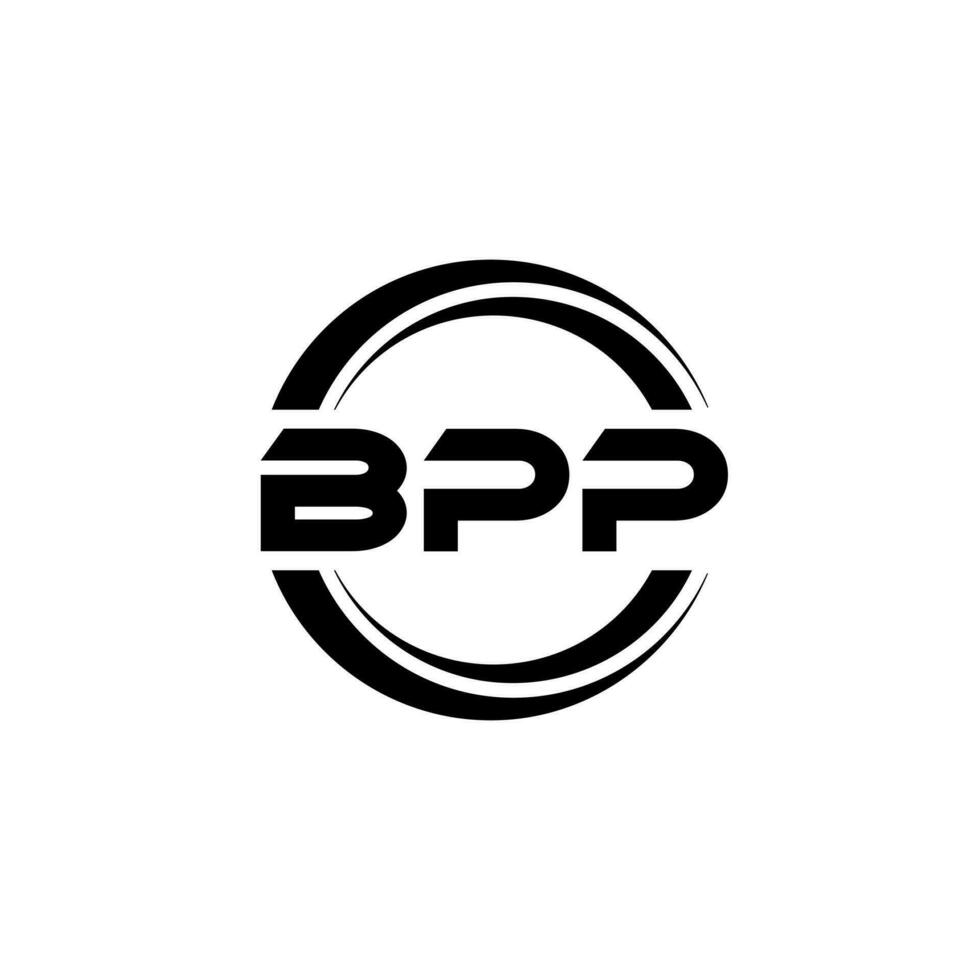 bpp brev logotyp design i illustration. vektor logotyp, kalligrafi mönster för logotyp, affisch, inbjudan, etc.