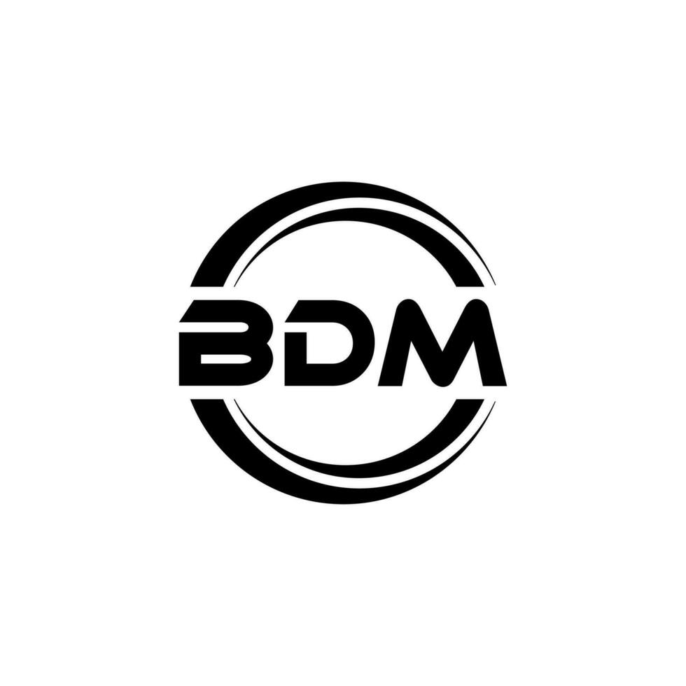 bdm brev logotyp design i illustration. vektor logotyp, kalligrafi mönster för logotyp, affisch, inbjudan, etc.