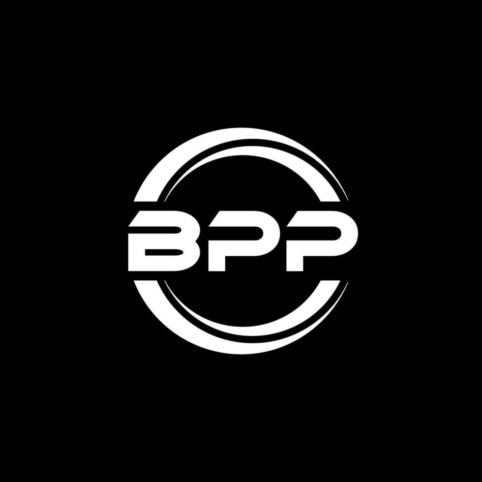 bpp brev logotyp design i illustration. vektor logotyp, kalligrafi mönster för logotyp, affisch, inbjudan, etc.