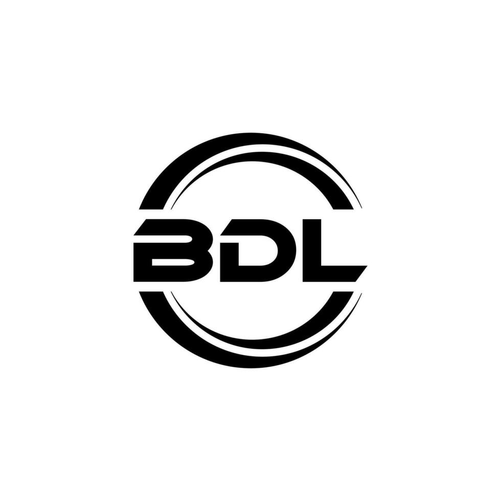 bdl brev logotyp design i illustration. vektor logotyp, kalligrafi mönster för logotyp, affisch, inbjudan, etc.