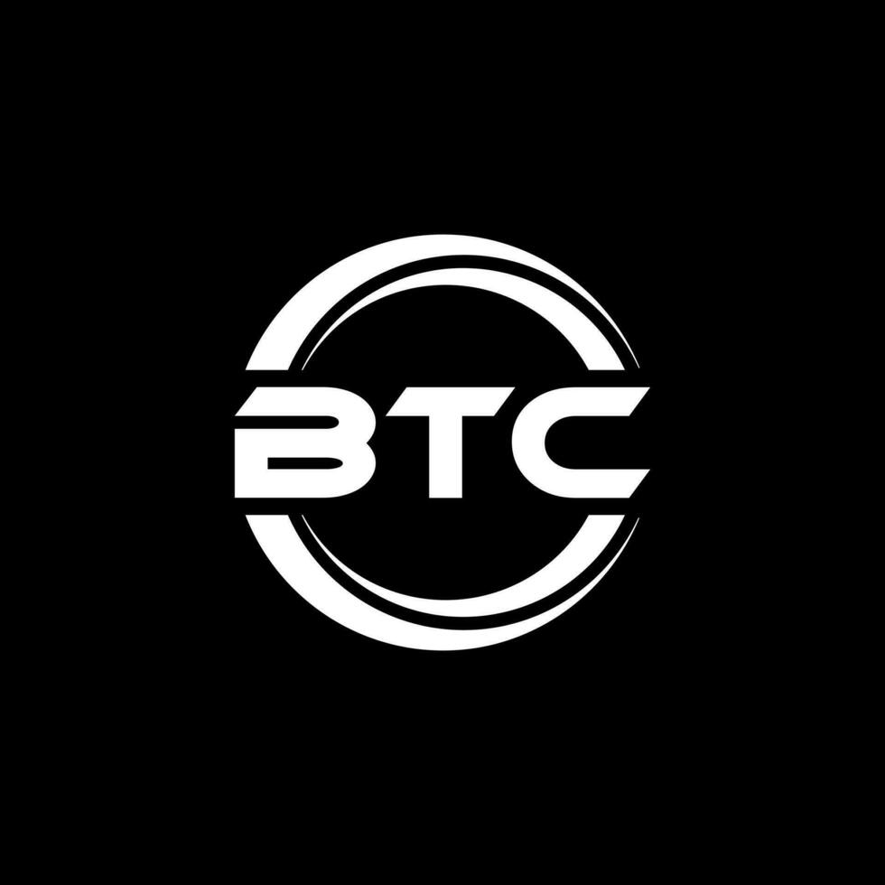 BTC brev logotyp design i illustration. vektor logotyp, kalligrafi mönster för logotyp, affisch, inbjudan, etc.