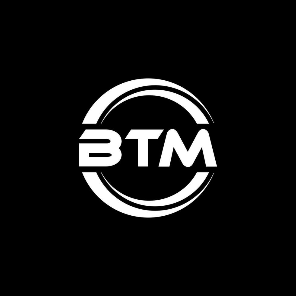 BTM Brief Logo Design im Illustration. Vektor Logo, Kalligraphie Designs zum Logo, Poster, Einladung, usw.