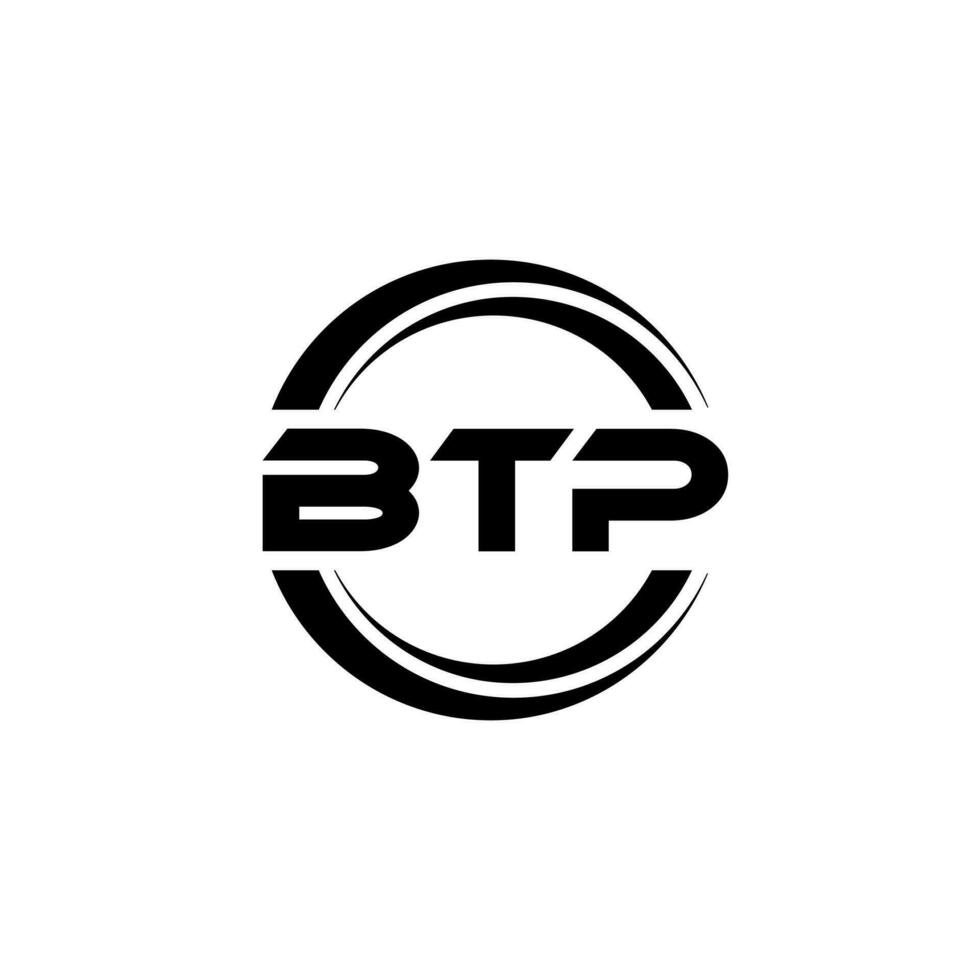 btp brev logotyp design i illustration. vektor logotyp, kalligrafi mönster för logotyp, affisch, inbjudan, etc.