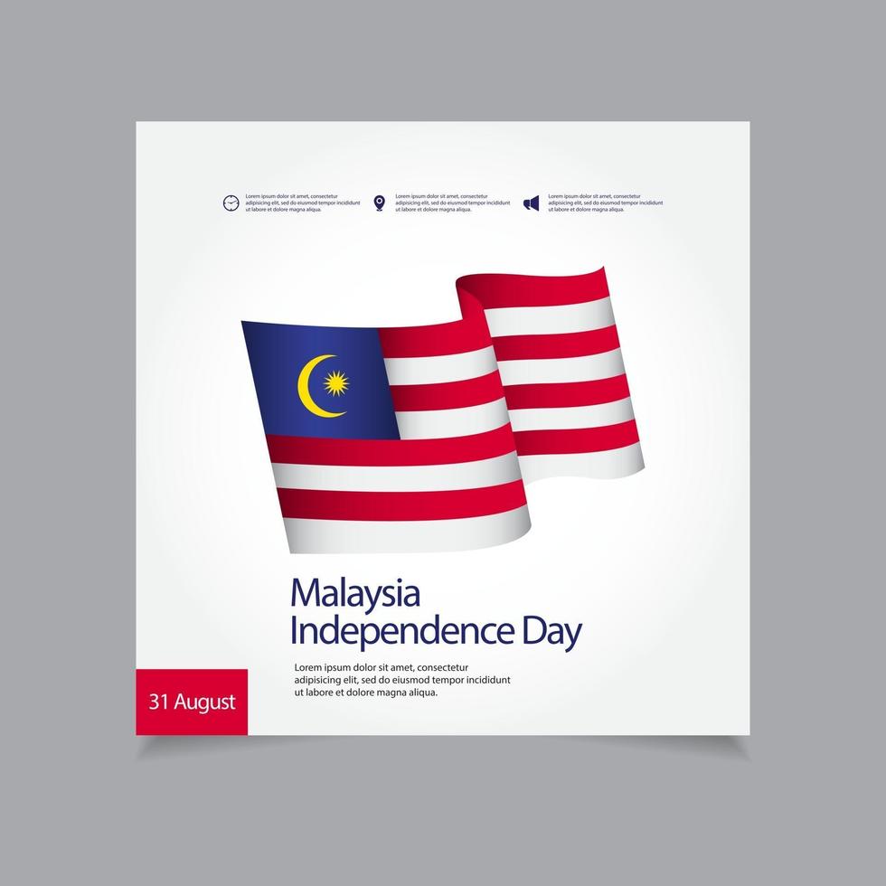 Malaysia Unabhängigkeitstag Feier Vektor Vorlage Design Illustration