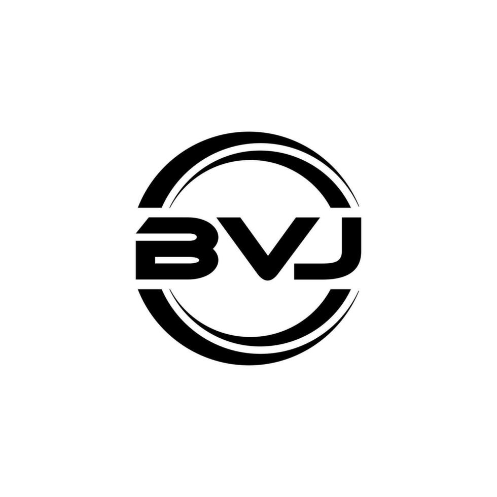bvj Brief Logo Design im Illustration. Vektor Logo, Kalligraphie Designs zum Logo, Poster, Einladung, usw.