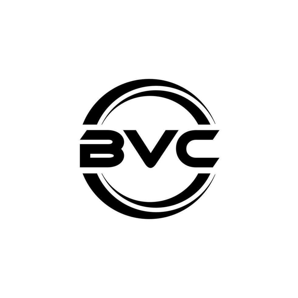 bvc brev logotyp design i illustration. vektor logotyp, kalligrafi mönster för logotyp, affisch, inbjudan, etc.