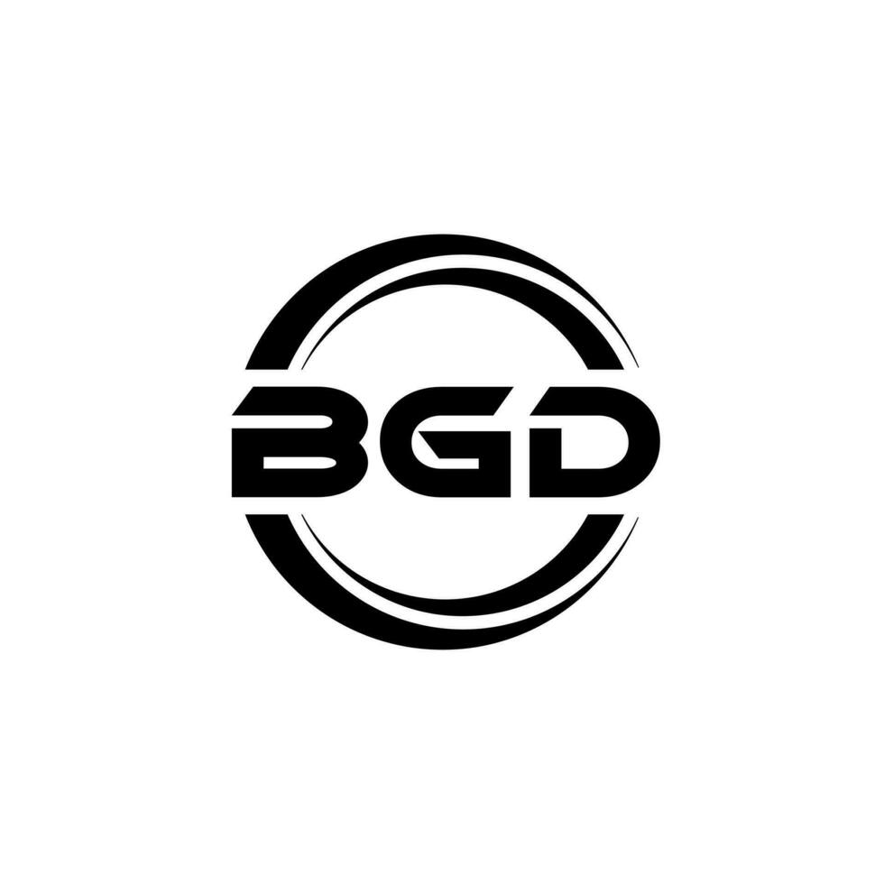 bgd brev logotyp design i illustration. vektor logotyp, kalligrafi mönster för logotyp, affisch, inbjudan, etc.