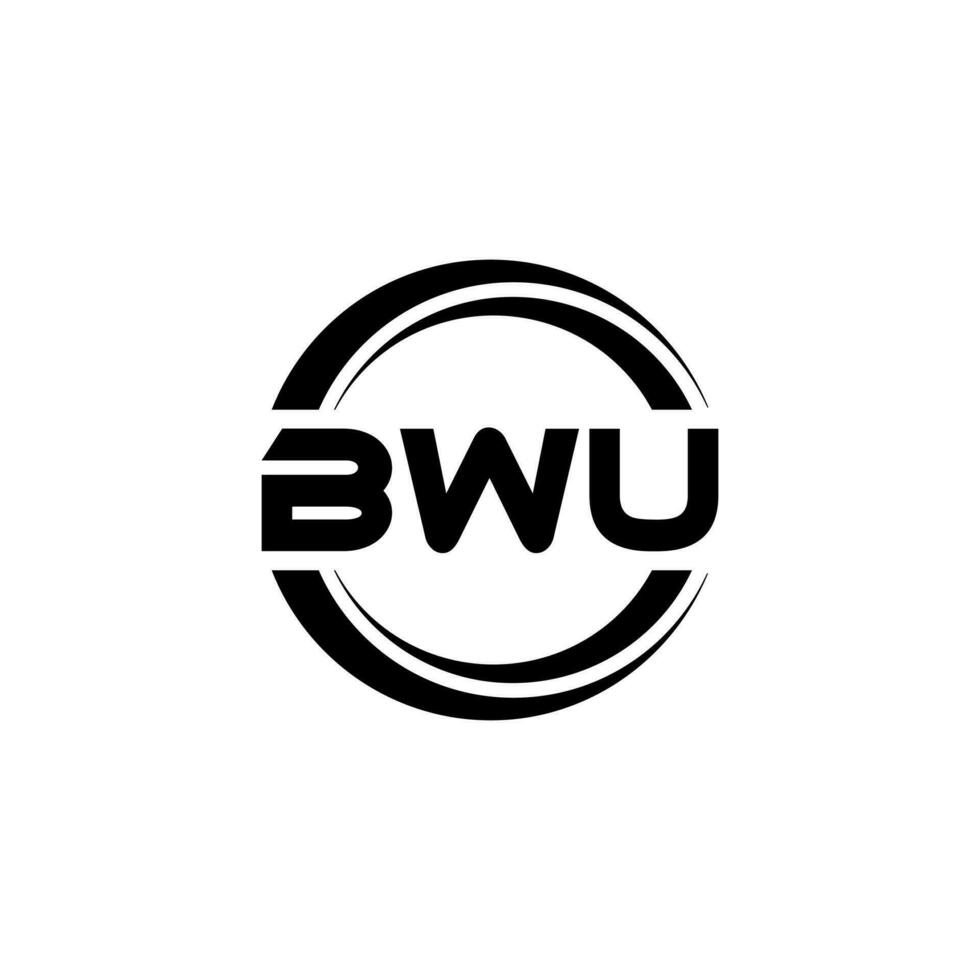 bwu brev logotyp design i illustration. vektor logotyp, kalligrafi mönster för logotyp, affisch, inbjudan, etc.