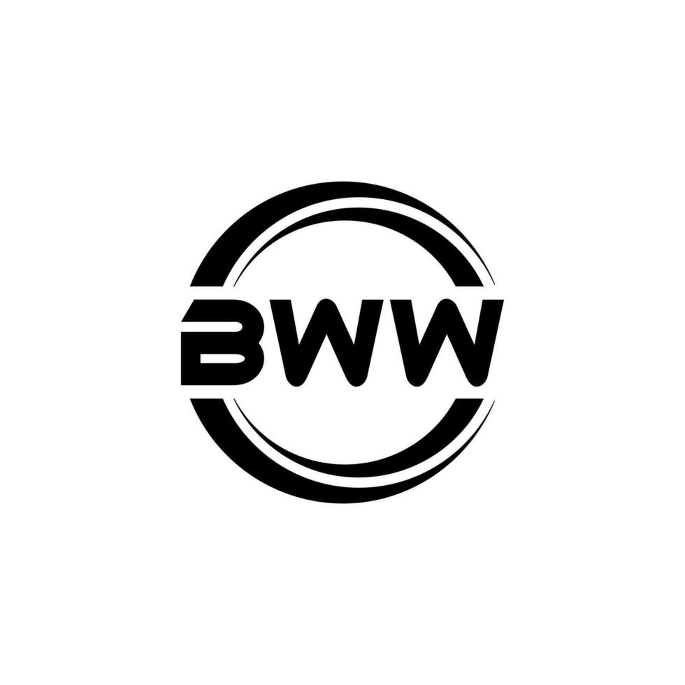 bww brev logotyp design i illustration. vektor logotyp, kalligrafi mönster för logotyp, affisch, inbjudan, etc.