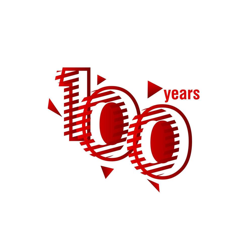 100 Jahre Jubiläum Vektor Vorlage Design Illustration