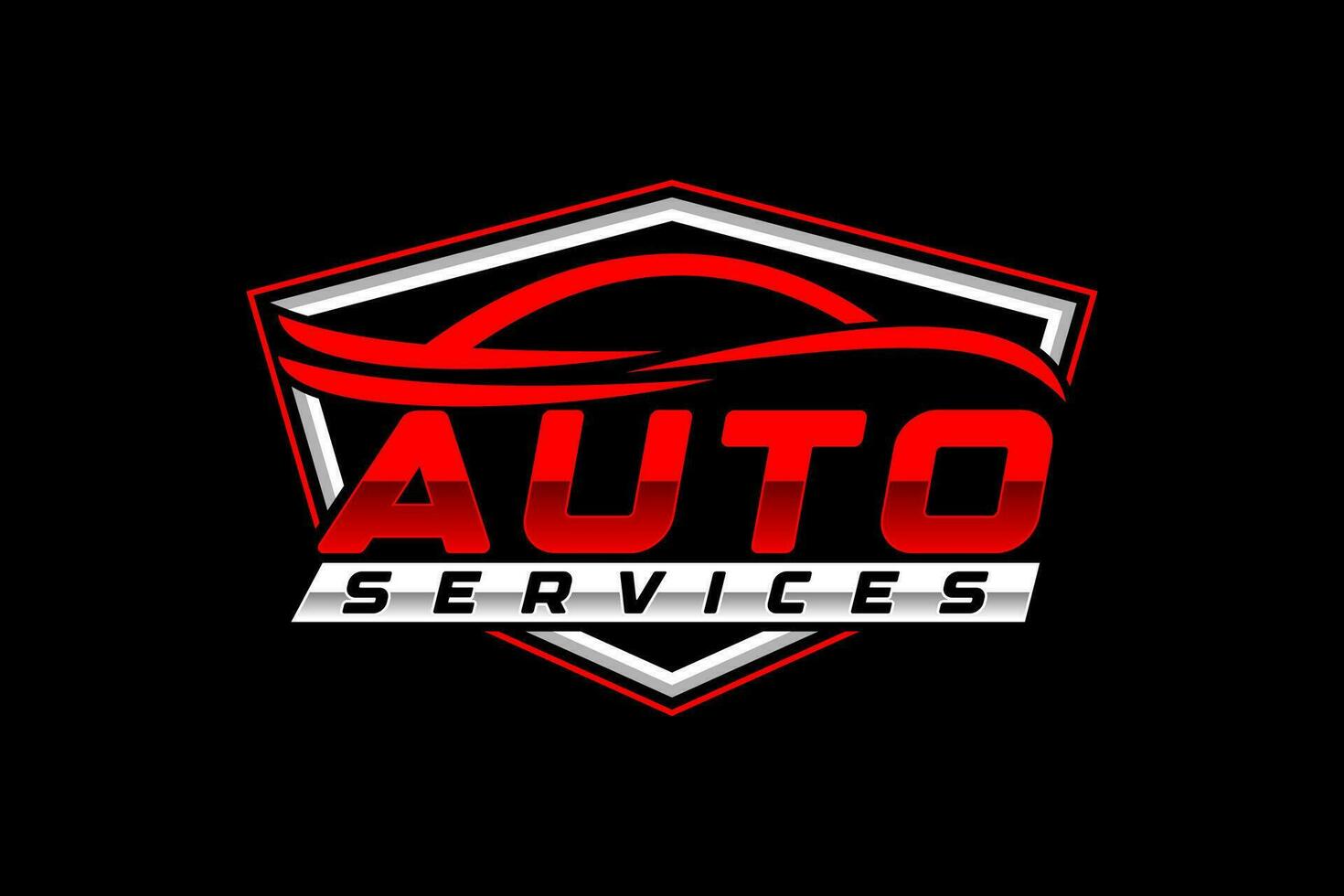 Auto Stil Auto Logo Design mit Konzept Sport Fahrzeug Symbol Silhouette vektor