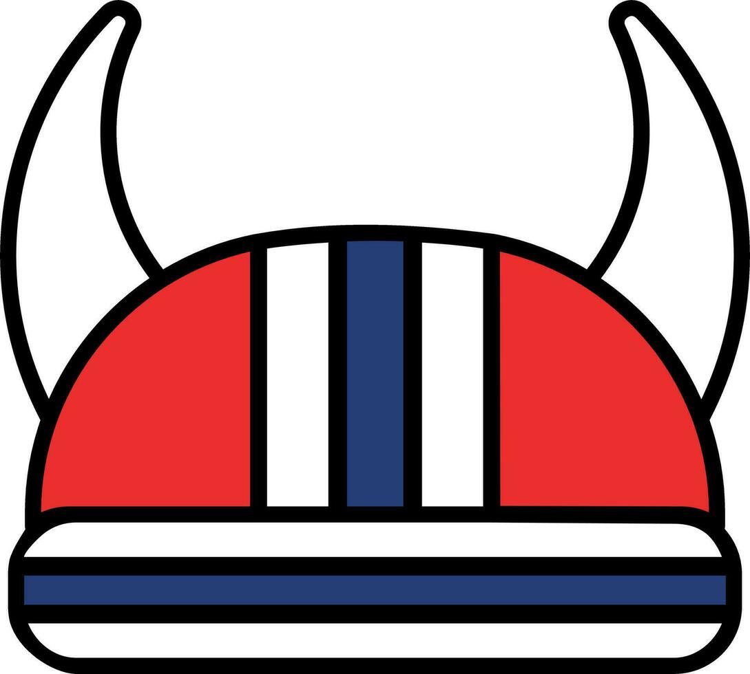 Norwegen Flagge Wikinger Helm isoliert Vektor Illustration