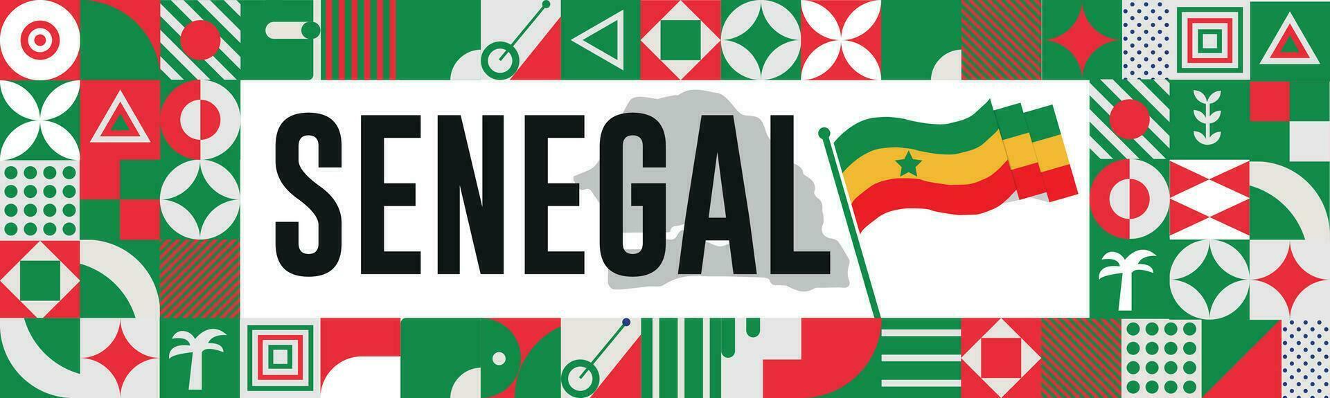 senegal Karta och Uppfostrad nävar. nationell dag eller oberoende dag design för senegal firande. vektor