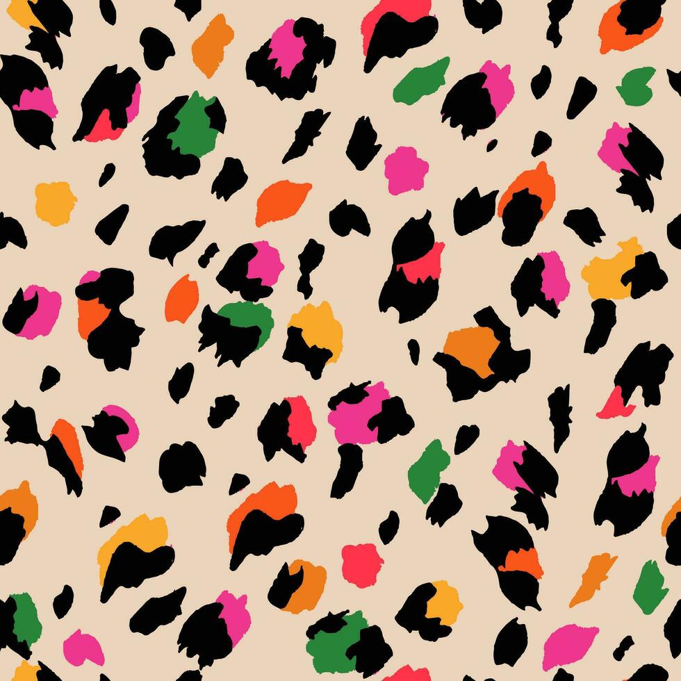 abstrakt Leopard Haut nahtlos Muster. Tier drucken. geometrisch Folklore Ornament zum Textil, Banner, Abdeckung, Hintergrund, Hintergrund. Vektor Illustration.