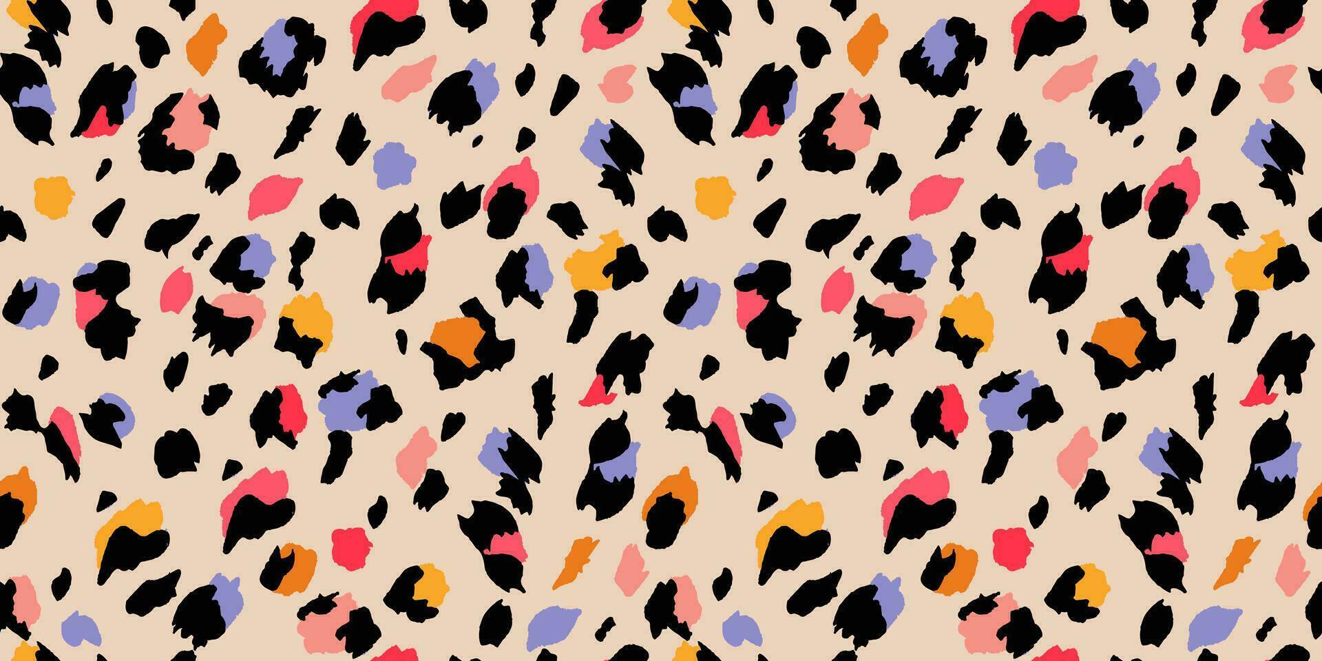 abstrakt leopard hud sömlös mönster. djur- skriva ut. geometrisk folklore prydnad för textil- baner, omslag, tapet. vektor illustration.