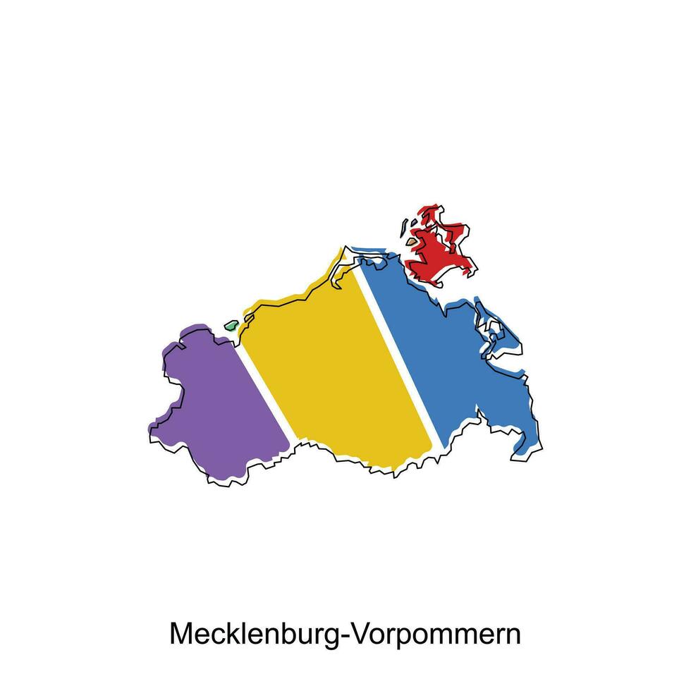 mecklenburg vorpommern map.vector Karta av de Tyskland Land. gränser av för din infografik. vektor illustration. design mall