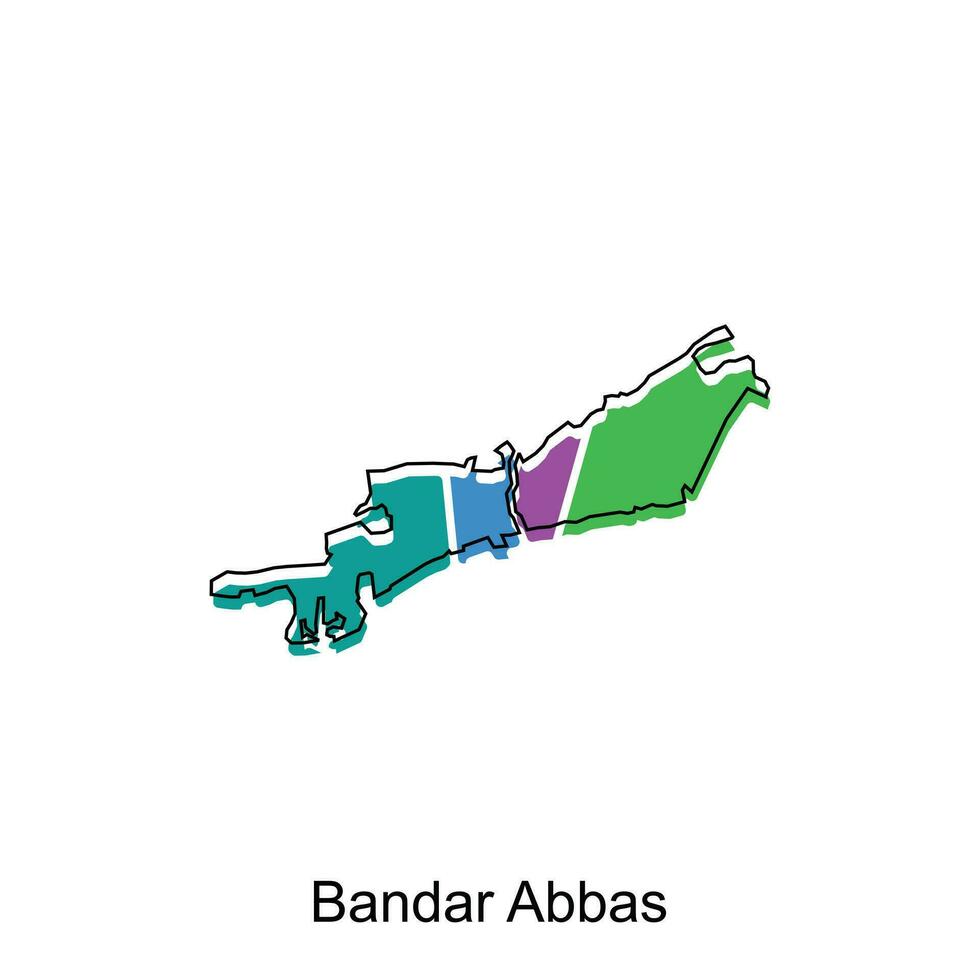 bandar abbas stad av iran Karta vektor illustration, vektor design mall