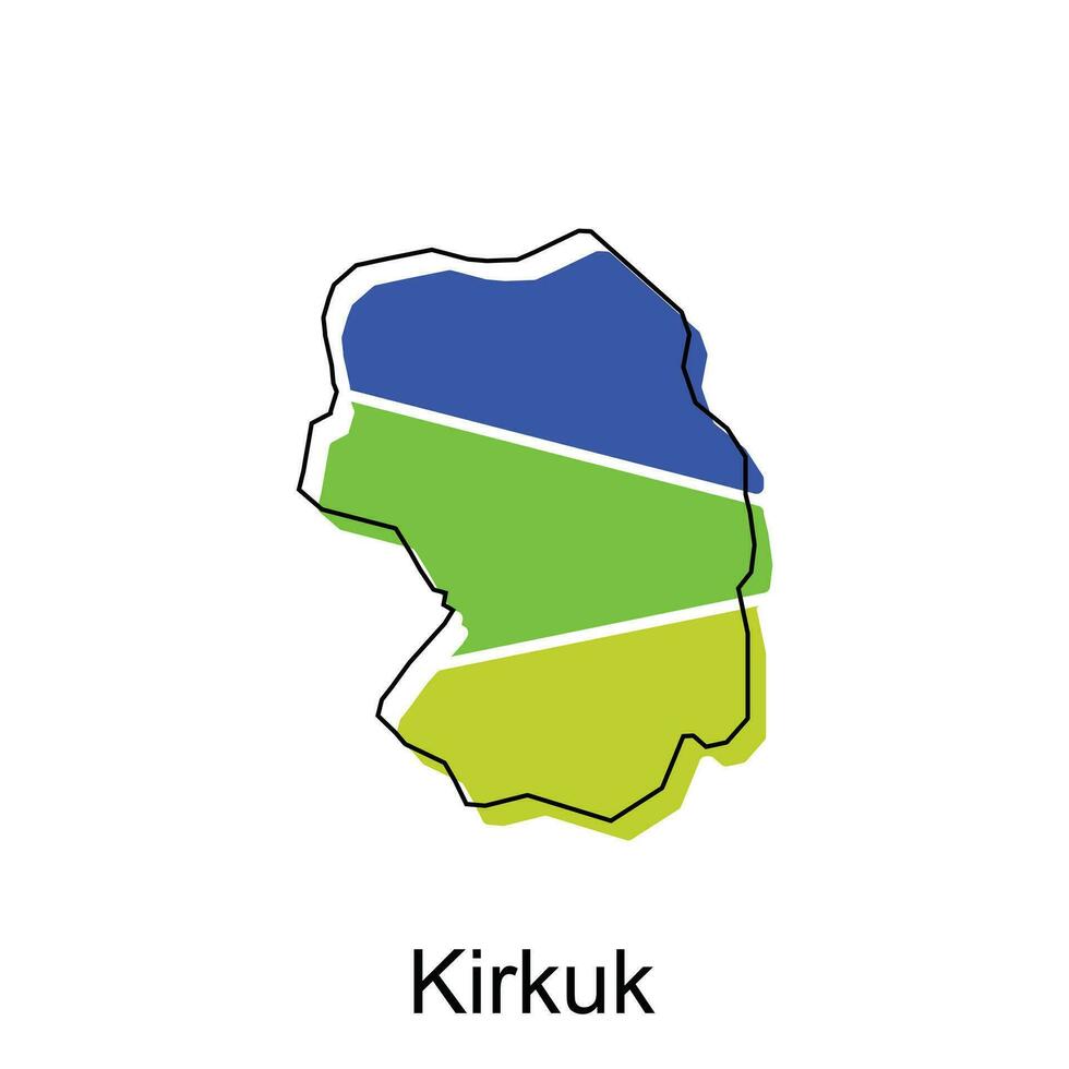 Kirkuk Stadt von Irak Karte Vektor Illustration Design Vorlage auf Weiß Hintergrund