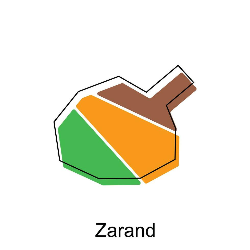 Karte von Zarand Illustration Design Vorlage, geometrisch Formen und Linien Stil isoliert auf Weiß Hintergrund vektor