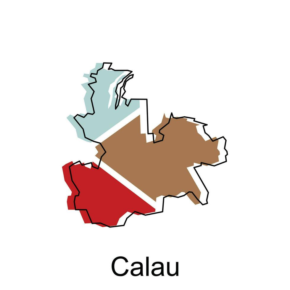 Vektor Karte von calau bunt modern Gliederung Design, Welt Karte Land Vektor Illustration Design Vorlage