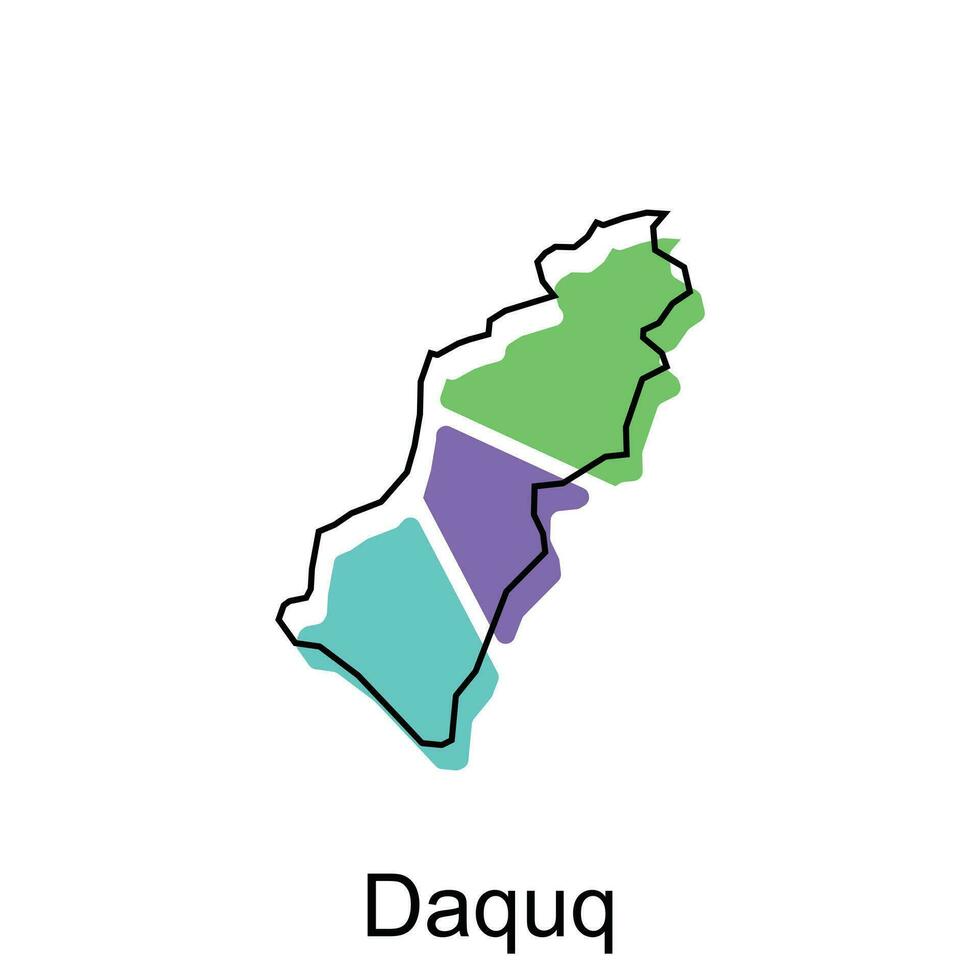 daquq stad av irak Karta vektor illustration design mall på vit bakgrund