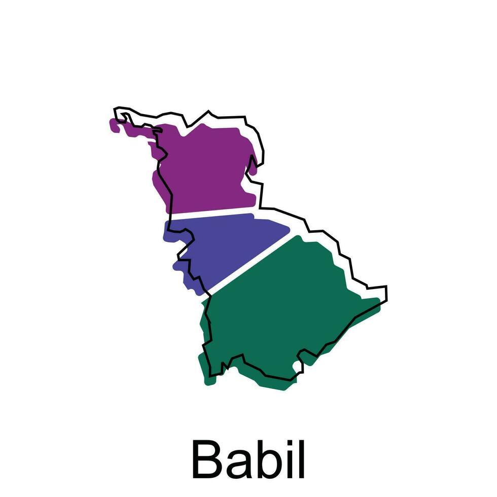 babil stad av irak Karta vektor illustration design mall på vit bakgrund