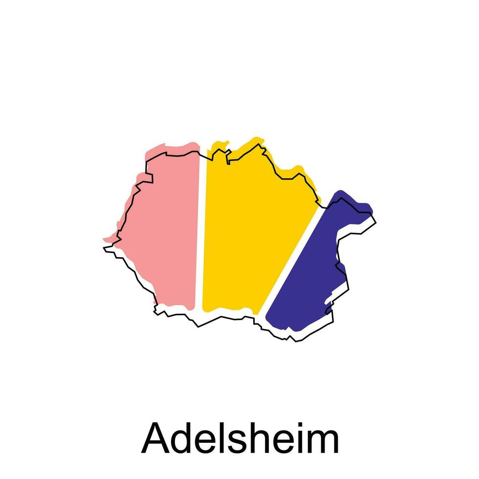 Karte von Adelsheim Design Illustration, Vektor Symbol, Zeichen, Umriss, Welt Karte International Vektor Vorlage auf Weiß Hintergrund