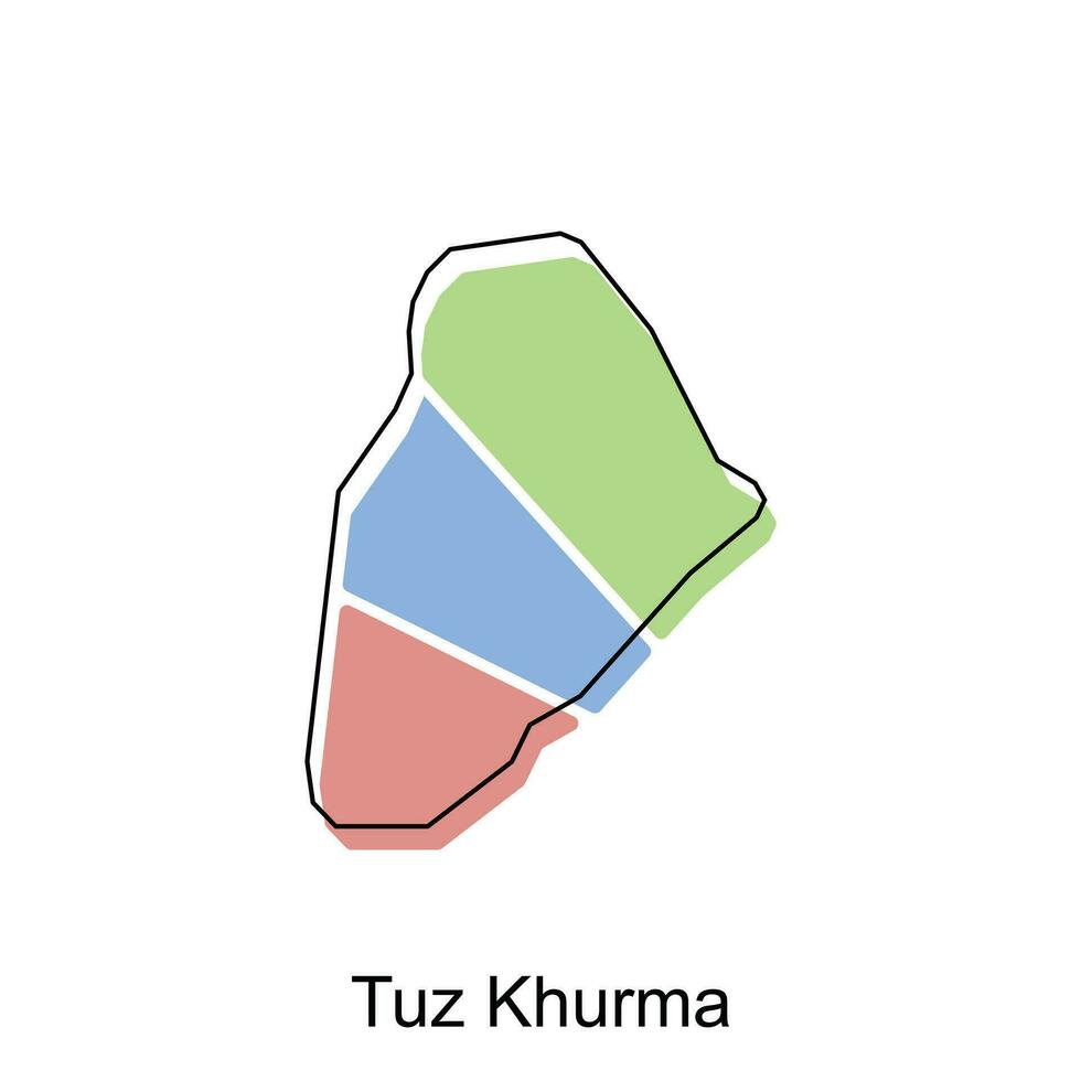 tuz Churma Stadt von Irak Karte Vektor Illustration Design Vorlage auf Weiß Hintergrund