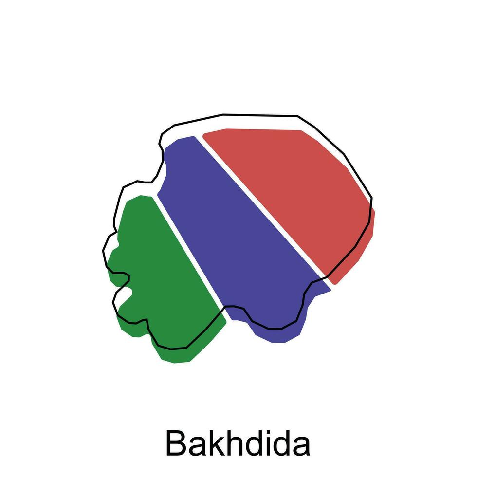 Bakhdida Stadt von Irak Karte Vektor Illustration Design Vorlage auf Weiß Hintergrund