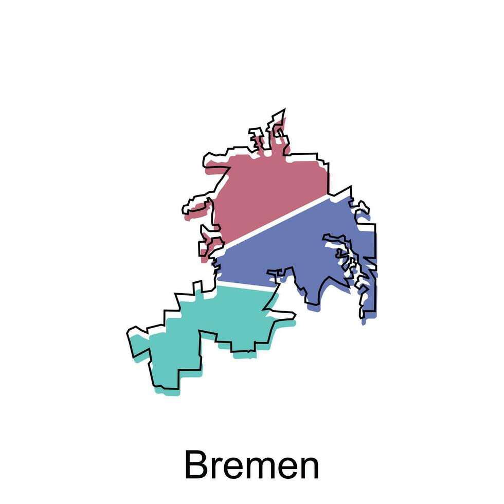 Bremen Stadt von Georgia Karte Vektor Illustration Design Vorlage