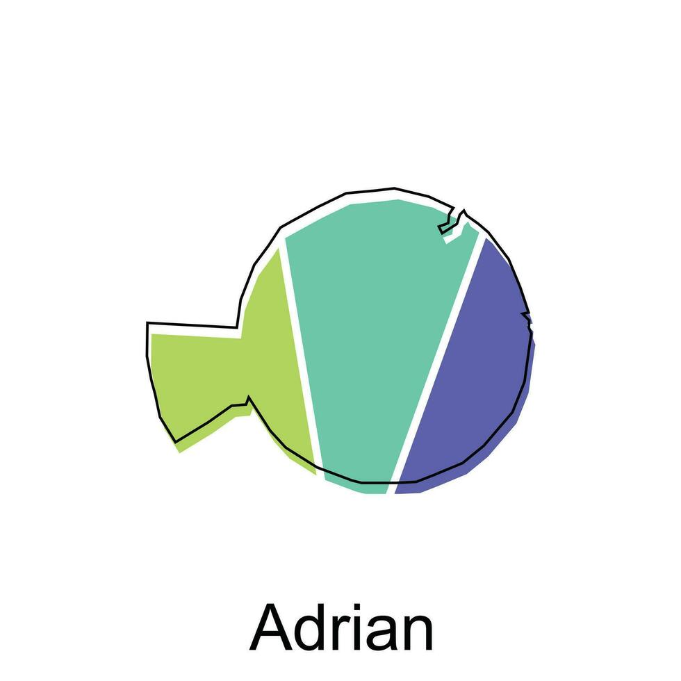 enkel Karta av adrian, färgrik modern geometrisk med översikt illustration design mall, lämplig för din design vektor