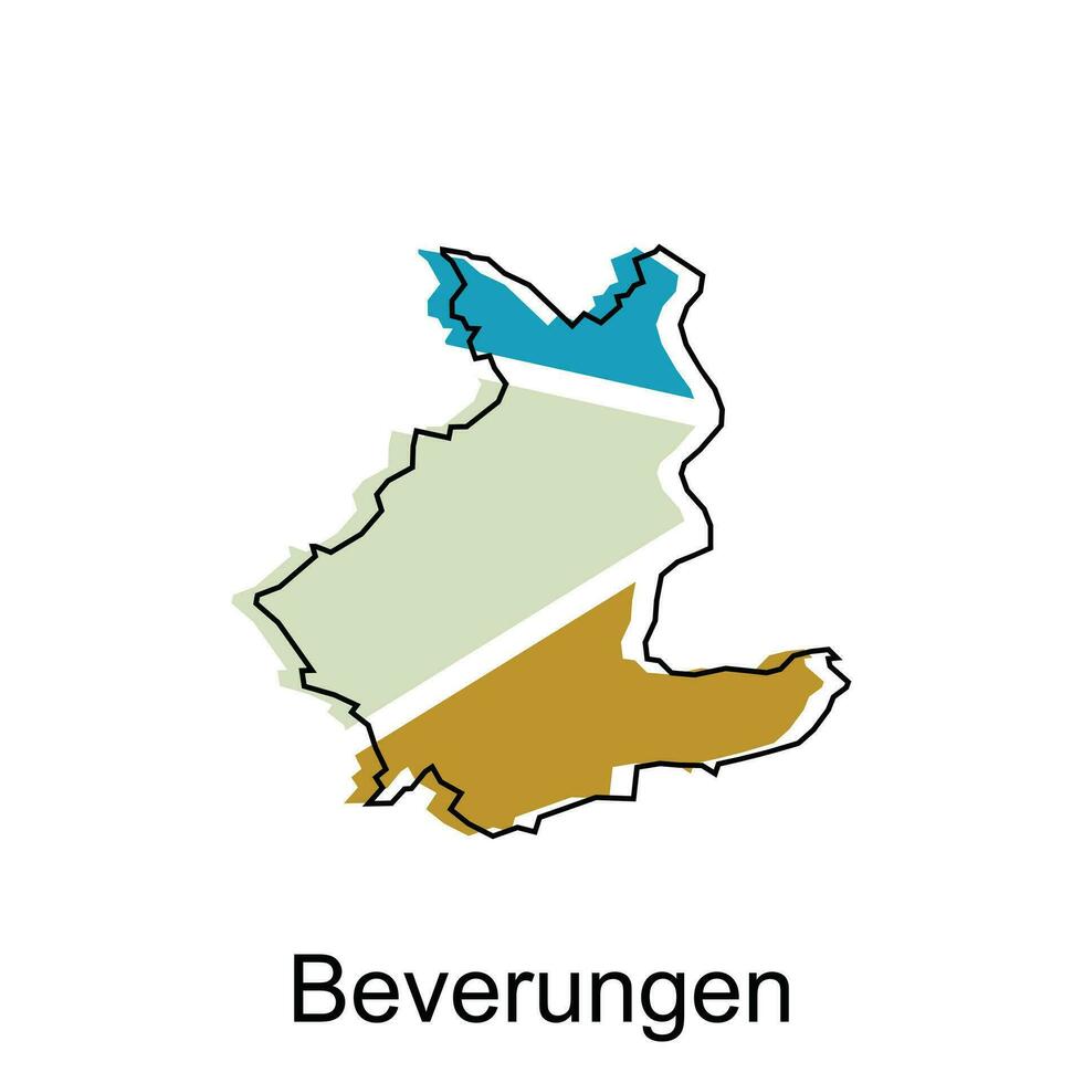 beverungen Karte, bunt Gliederung Regionen von das Deutsche Land. Vektor Illustration Vorlage Design