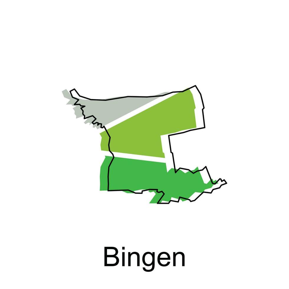 bingen Karte, bunt Gliederung Regionen von das Deutsche Land. Vektor Illustration Vorlage Design
