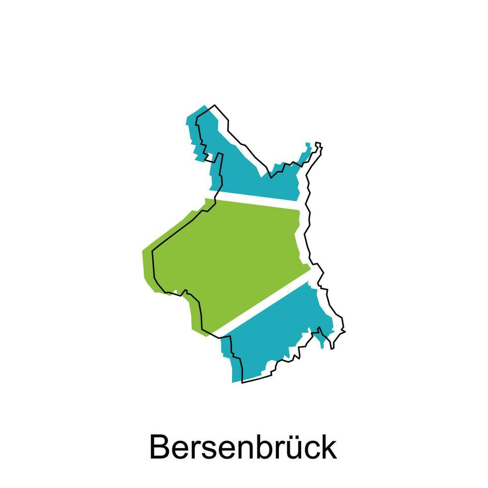 bersenbruck Karta, färgrik översikt regioner av de tysk Land. vektor illustration mall design