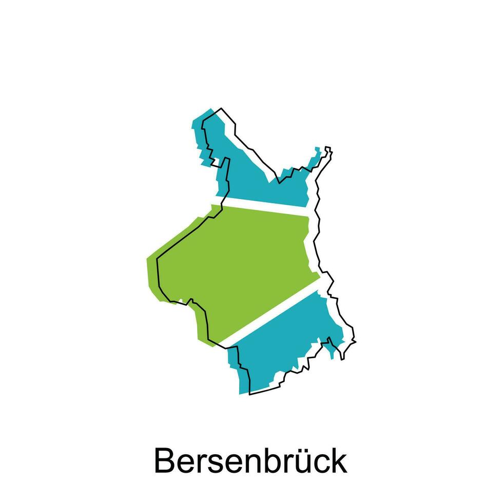 Bersenbrück Karte, bunt Gliederung Regionen von das Deutsche Land. Vektor Illustration Vorlage Design