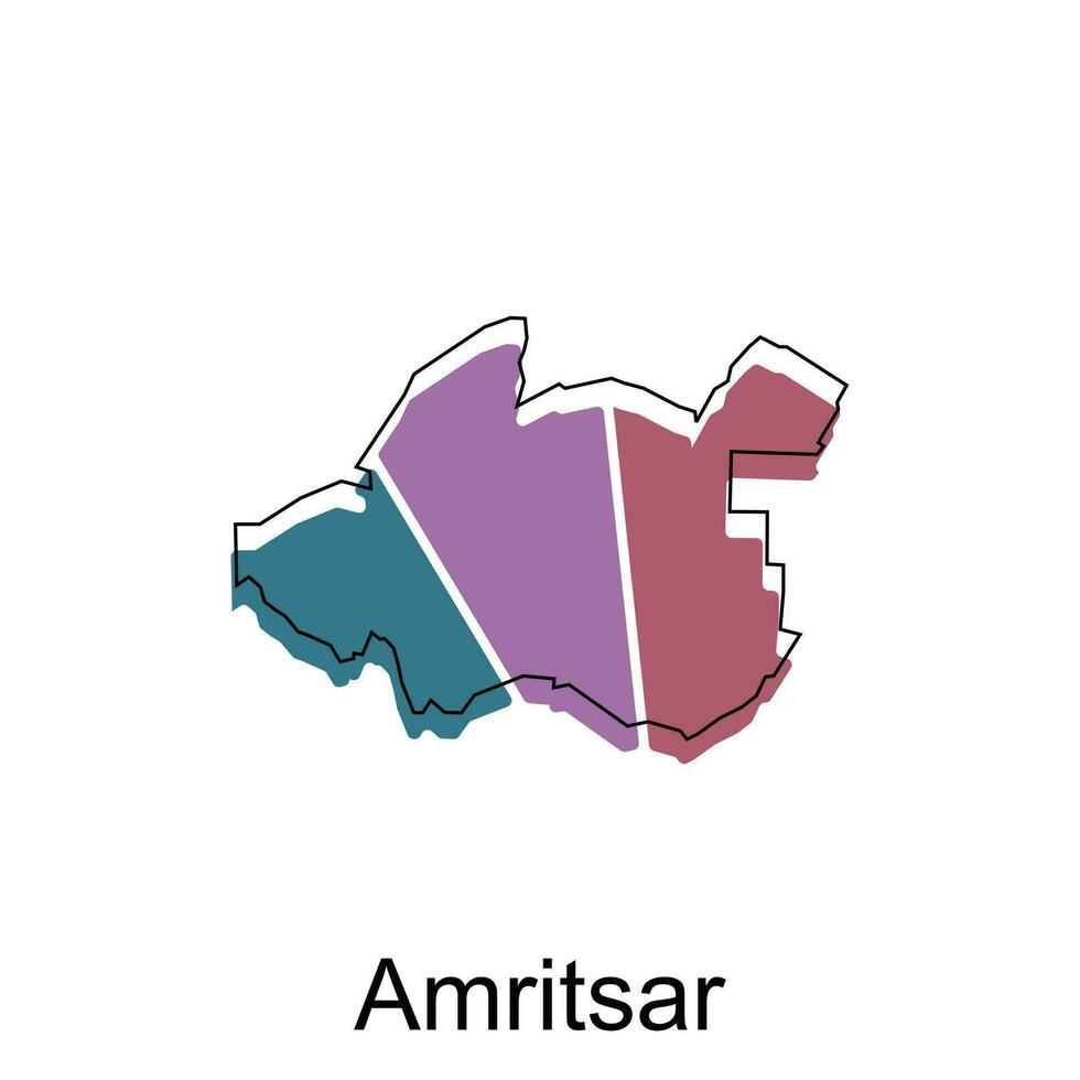 Karte von Amritsar Stadt.Vektor Karte von das Indien Land. Vektor Illustration Design Vorlage