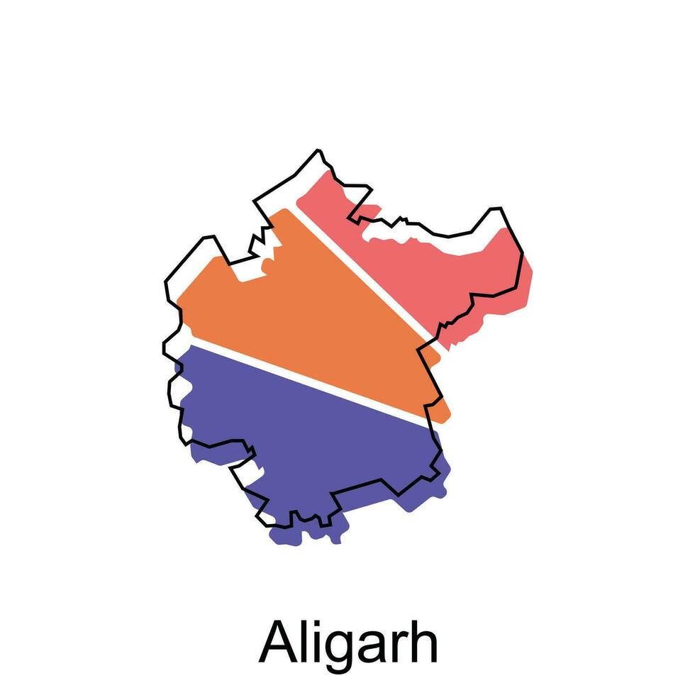 Vektor Karte von Aligarh modern Umriss, hoch detailliert Vektor Illustration Vektor Design Vorlage auf Weiß Hintergrund