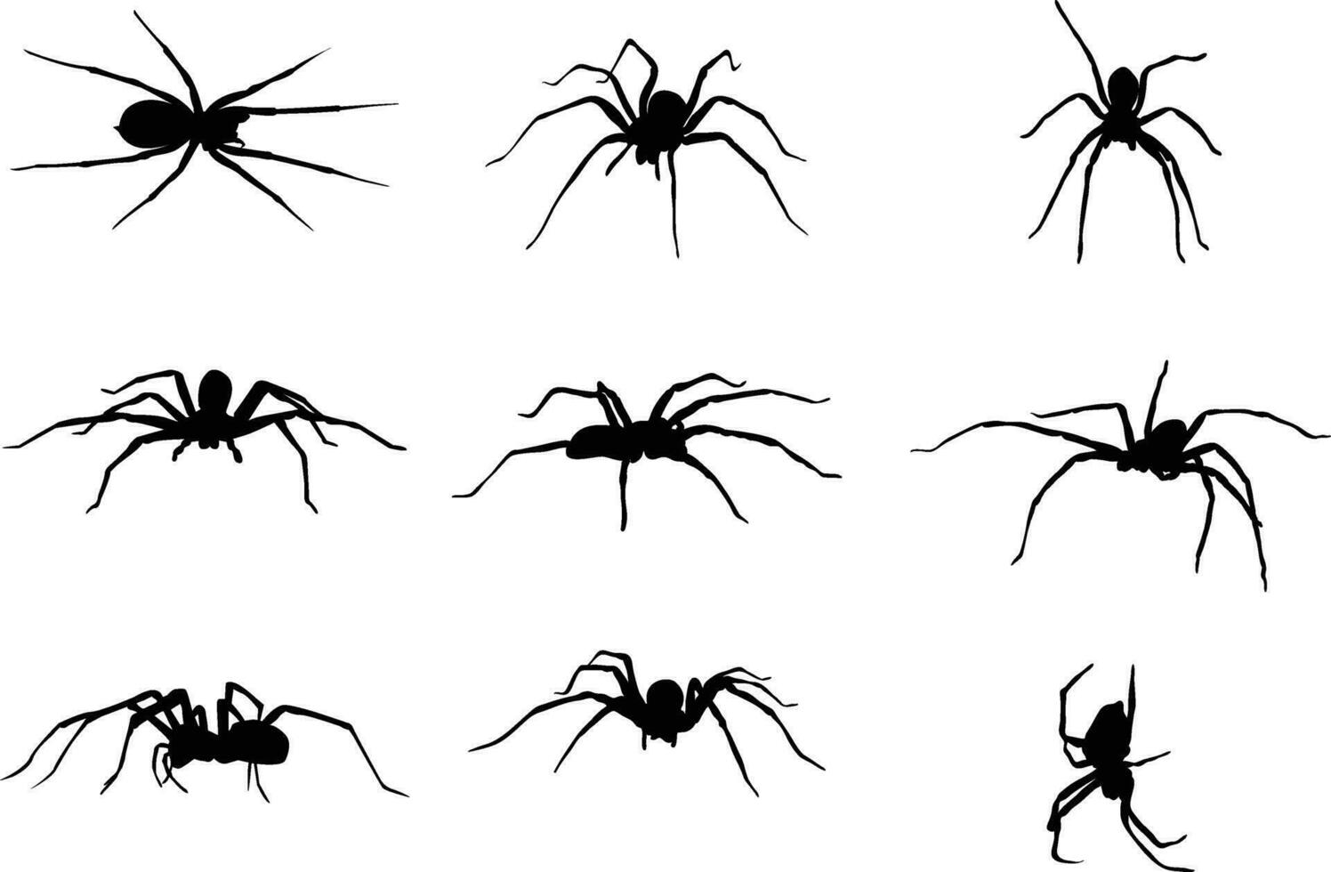 en samling av spindlar i olika positioner vektor