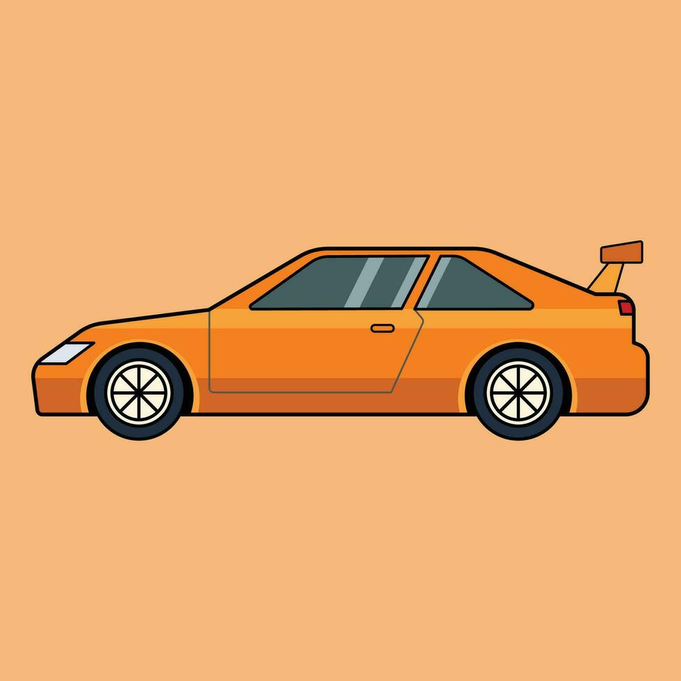 Orange Sport Auto Kunst Illustration Vektor Design