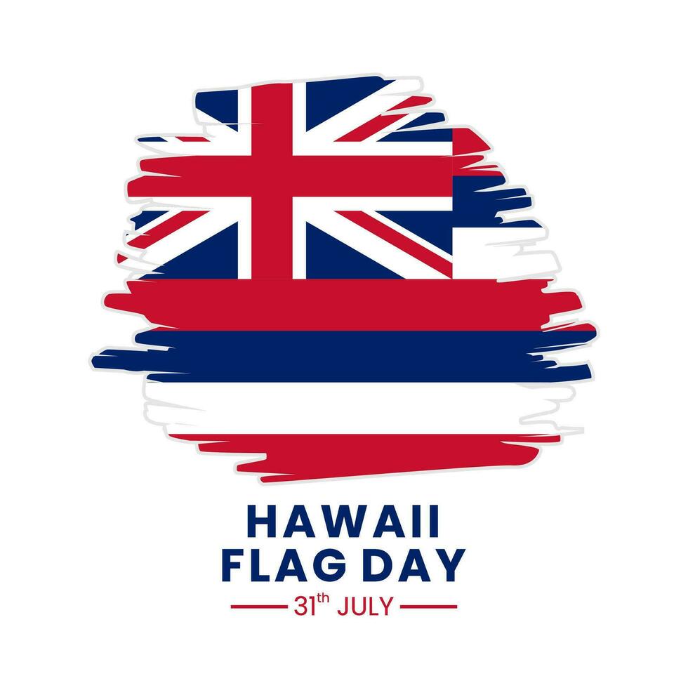 vektor grafisk av hawaii flagga dag på vit bakgrund. grunge borsta stroke dragen förbi hand. oberoende dag
