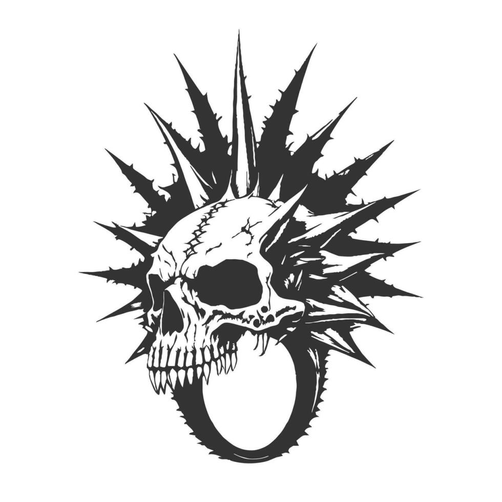 das Symbol von ein Schädel Ring voll von Dornen. Symbol von Dunkelheit und Gewalt vektor