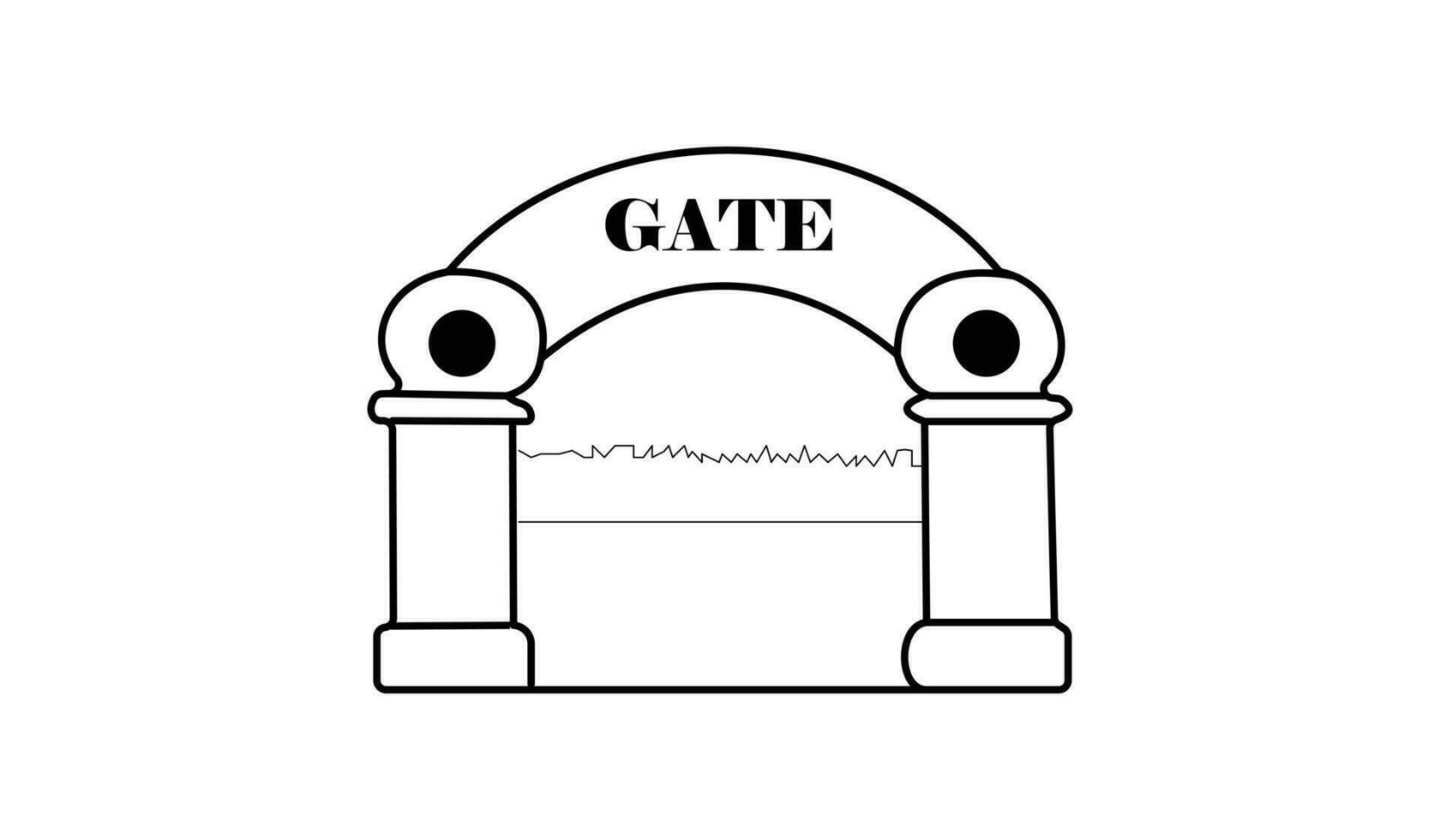 Illustration von ein Tor mit schwarz wie ein Hintergrund vektor
