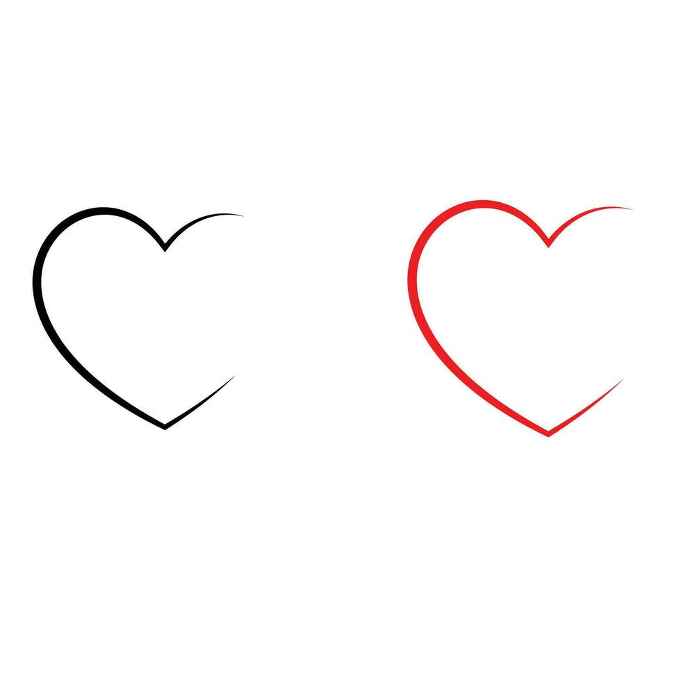 Herz Vektor Symbole, Liebe Symbol Sammlung. rot Herzen Silhouetten.