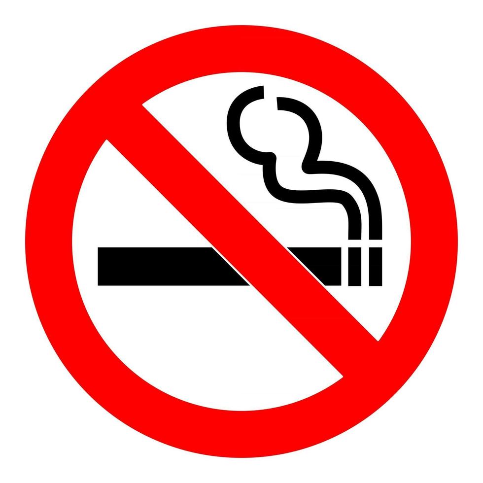 Rauchverbotsschild. Symbol für verbotenes Zeichen isoliert auf weißem Hintergrund Vektor-Illustration vektor
