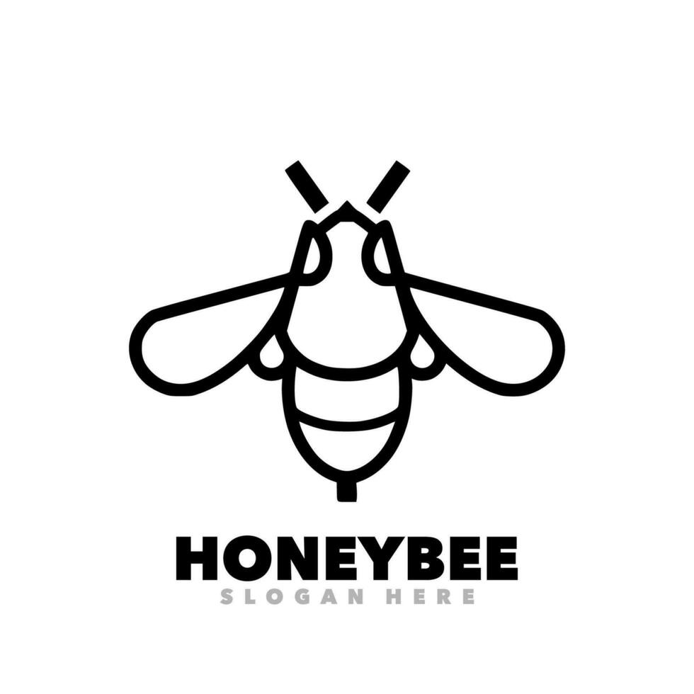 Honigbiene Linie Kunst einfach vektor