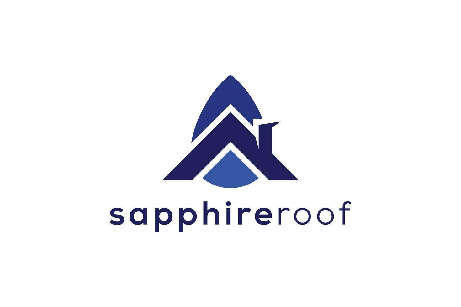 Saphir Juwel Stein und Dach echt Nachlass Logo Design Vektor Vorlage