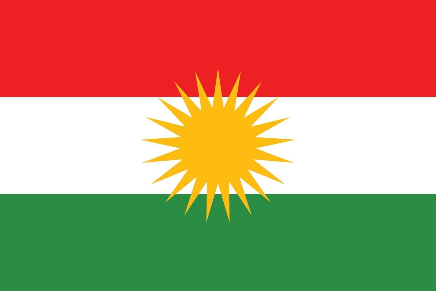 kurdistan officiellt flagga vektor