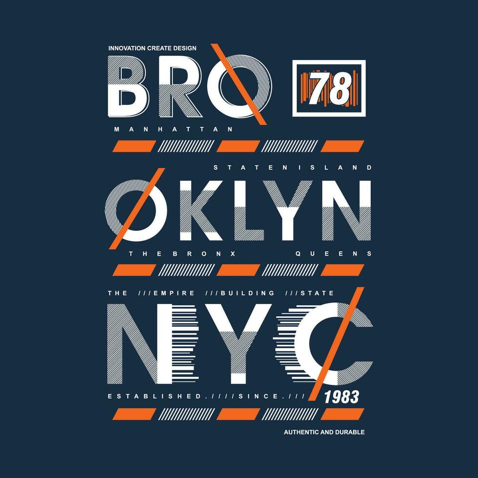 Brooklyn Typografie Vektor Grafik zum t Hemd druckt und andere Verwendet. Poster, Aufkleber, Mauer Wandbilder