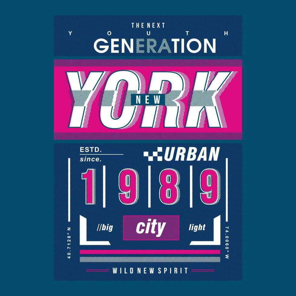 ny york urban stad text, abstrakt grafisk, typografi vektor, t skjorta skriva ut, tillfällig stil, och Övrig använda sig av vektor